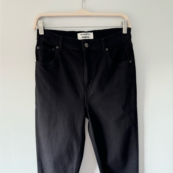 Reformation Jeans High Rise Skinny  Faded Black Destroyed Size 29 - Picture 5 of 16